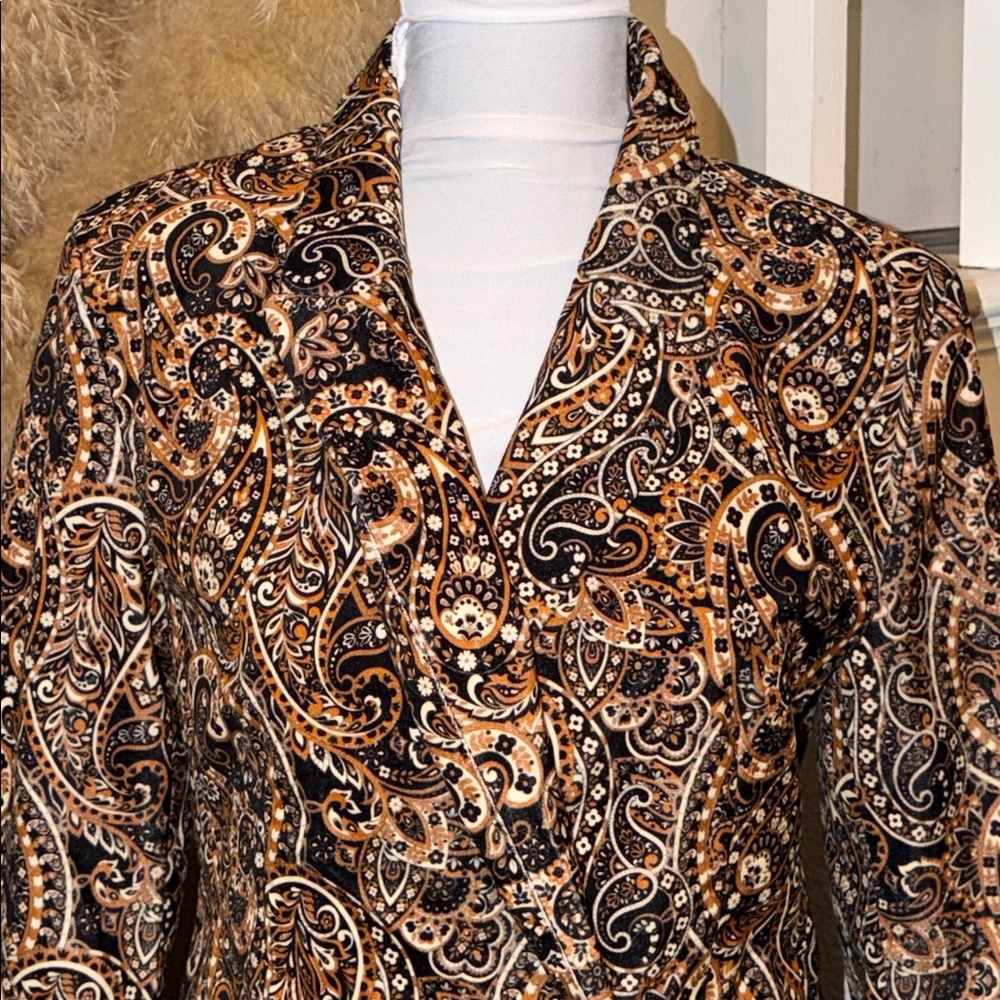 Driftwood Velvet Paisley Jacquard Blazer 70’s Western Embroidery Boho SZ S - Picture 3 of 7
